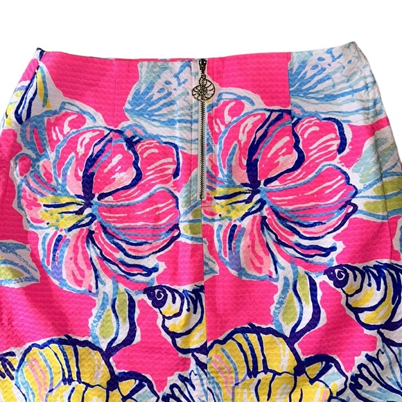 Lilly Pulitzer Pink Marigold Swept By The Tides Mini Skort Skirt - 2 - Picture 8 of 16